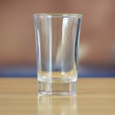 Logo Printed Clear  Unique Shot Glasses With Color Decal