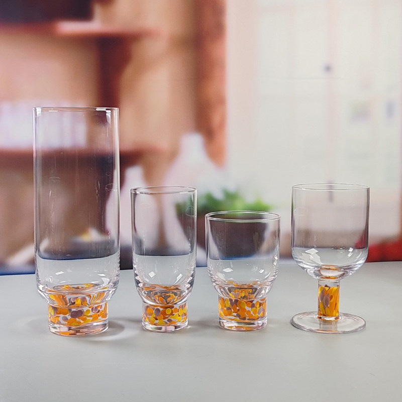 kwaliteit Crystal Glass Handmade Confetti Decoratief DOF Glas Tumbler Waterglassen Mexico Rock Glasbeker Bruiloftsfeest Geschenkwijn fabriek