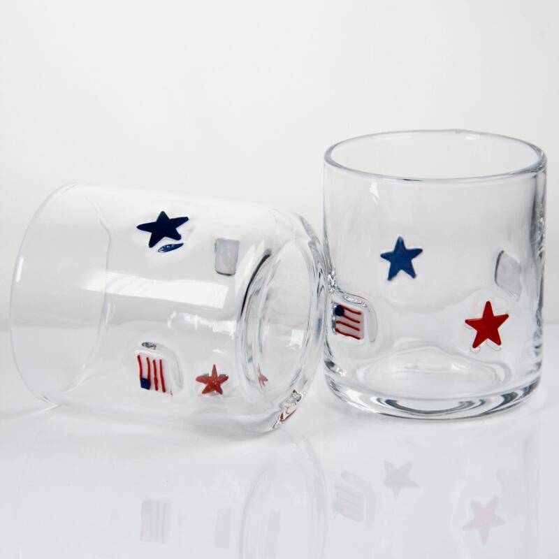 kwaliteit Handgeblazen patriottisch ontwerp icoonglas met een capaciteit van 400 ml - Duidelijke tumbler voor whisky en cocktails fabriek