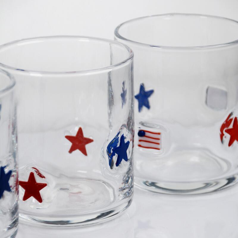 kwaliteit Handgeblazen patriottisch ontwerp icoonglas met een capaciteit van 400 ml - Duidelijke tumbler voor whisky en cocktails fabriek