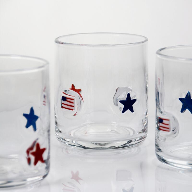 kwaliteit Handgeblazen patriottisch ontwerp icoonglas met een capaciteit van 400 ml - Duidelijke tumbler voor whisky en cocktails fabriek