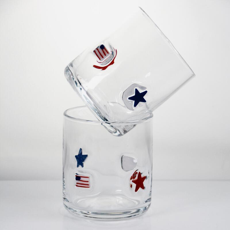 kwaliteit Handgeblazen patriottisch ontwerp icoonglas met een capaciteit van 400 ml - Duidelijke tumbler voor whisky en cocktails fabriek