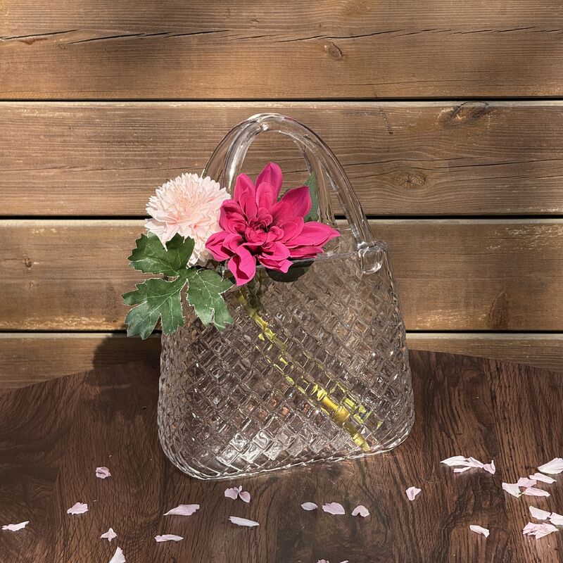 kwaliteit Handgeblazen Handtas Vaas met Diamantpatroon - Veelzijdig Decoratief Middelpunt voor Huis & Bruiloft Decoratie fabriek