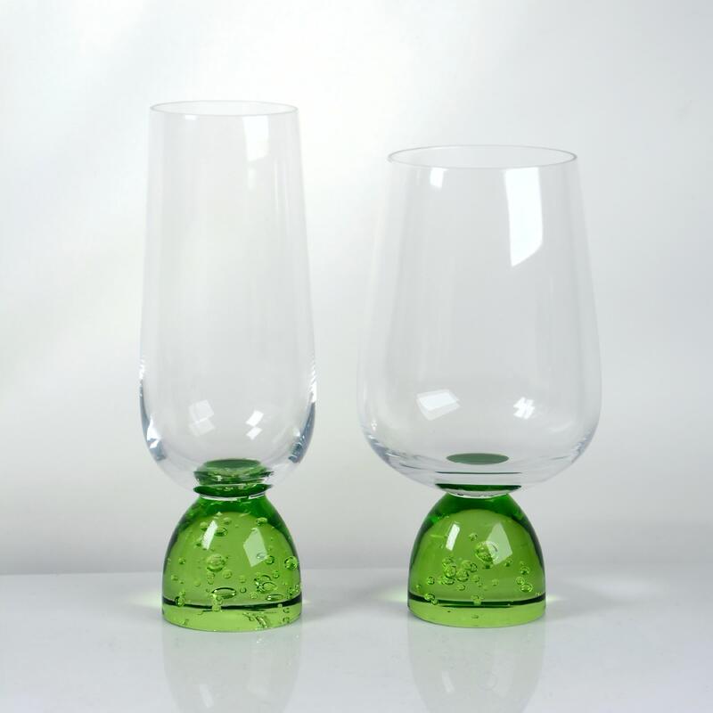 kwaliteit Handgemaakte kristallen glasbeker met een bubbelbasis en loodvrij glas voor elegant eten fabriek