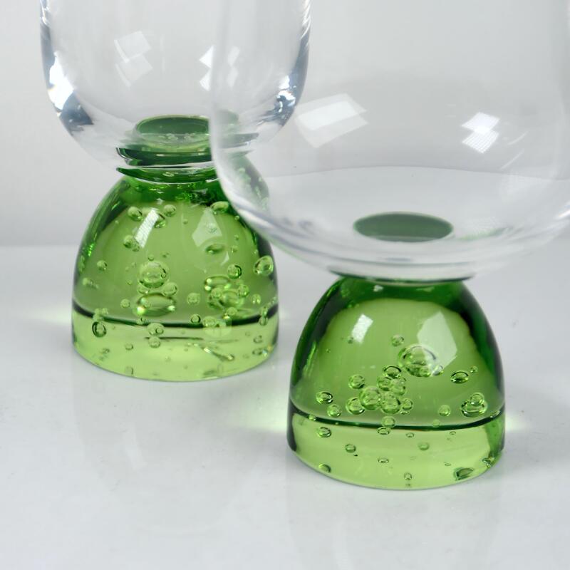 kwaliteit Handgemaakte kristallen glasbeker met een bubbelbasis en loodvrij glas voor elegant eten fabriek