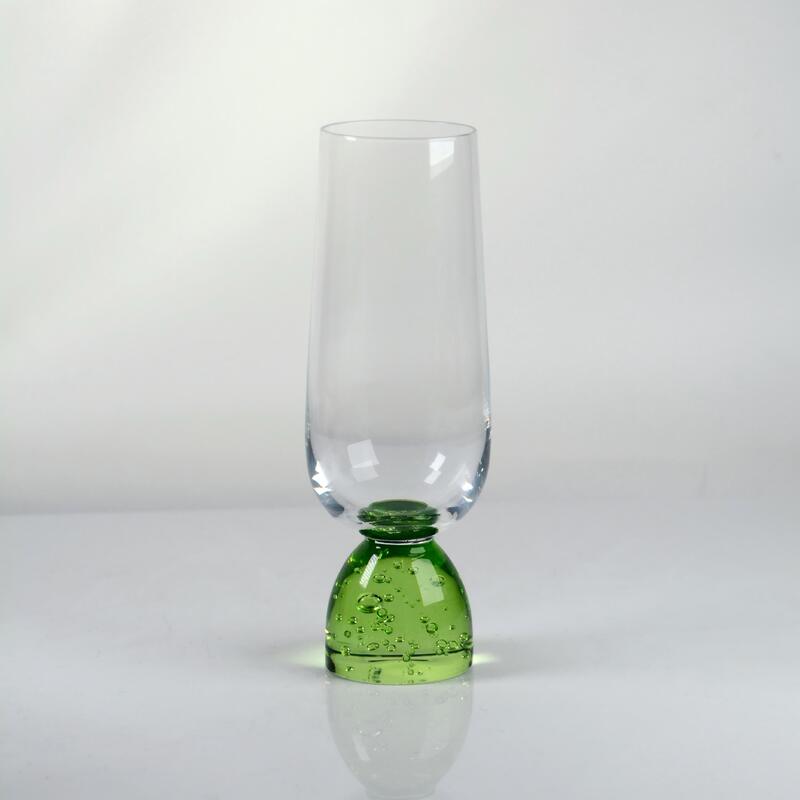 kwaliteit Handgemaakte kristallen glasbeker met een bubbelbasis en loodvrij glas voor elegant eten fabriek