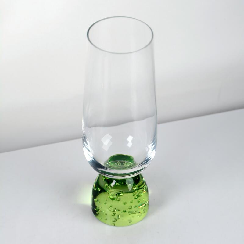 kwaliteit Handgemaakte kristallen glasbeker met een bubbelbasis en loodvrij glas voor elegant eten fabriek