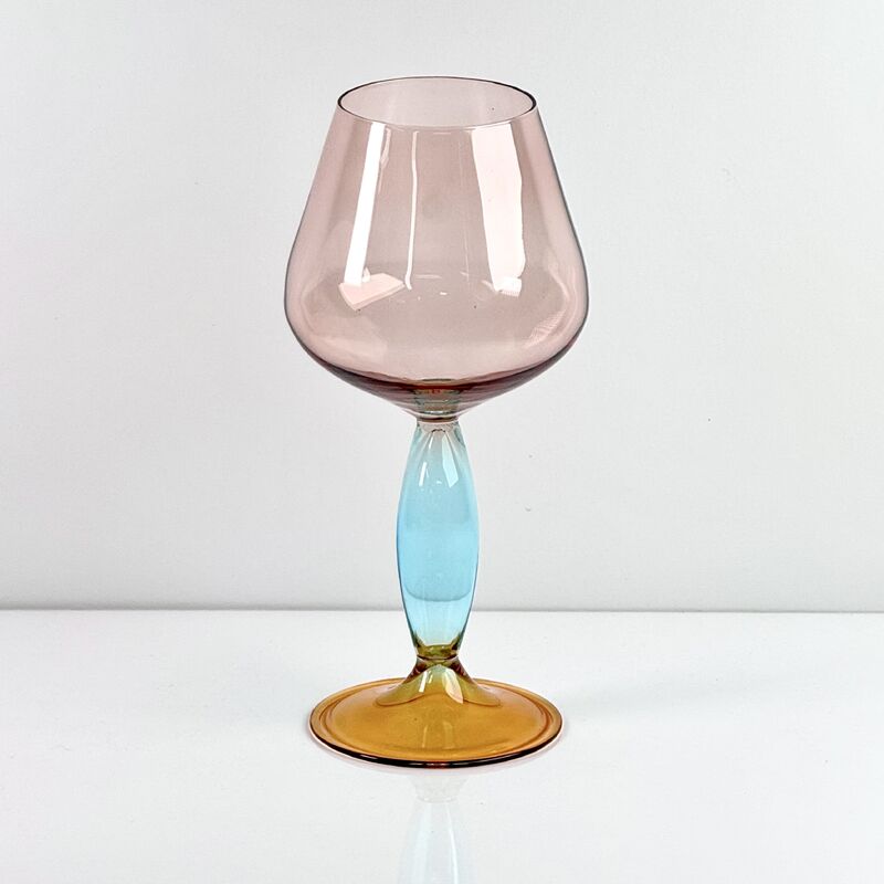 Kwaliteit Hand-Blown Gradient Color Borosilicate Wine Glasses, Multi-Color Artistic Stem Goblets for Wine, Cocktail, Home Bar & Party Decor fabriek