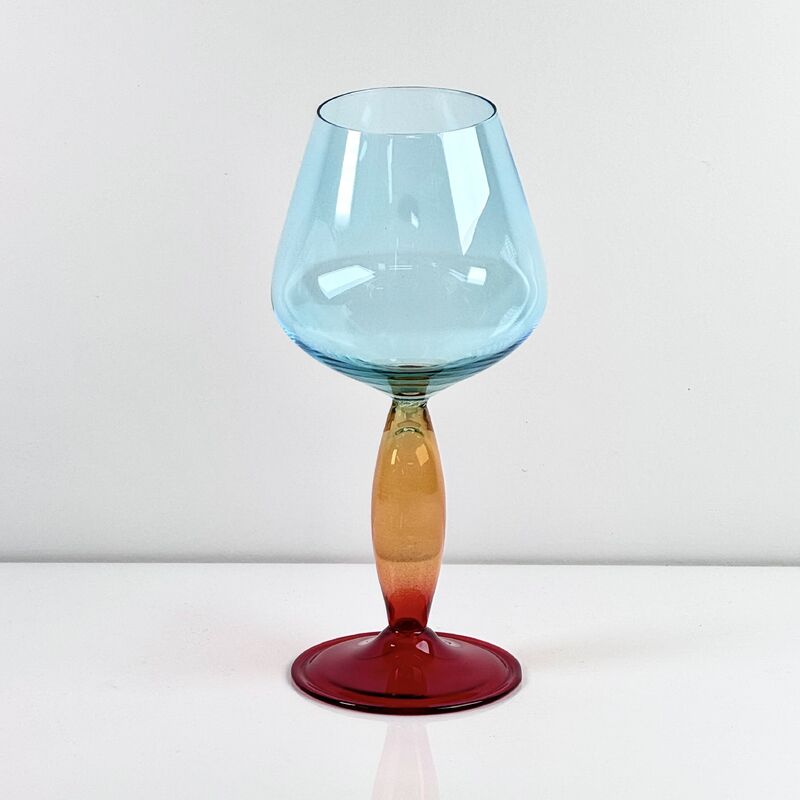 Kwaliteit Hand-Blown Gradient Color Borosilicate Wine Glasses, Multi-Color Artistic Stem Goblets for Wine, Cocktail, Home Bar & Party Decor fabriek