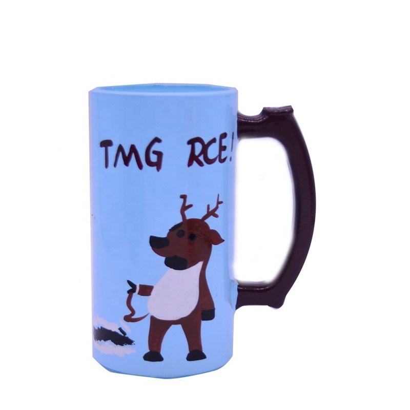 kwaliteit Kleurrijk versierde steins, handgeschilderde glazen bierbeker fabriek