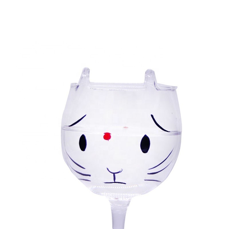 kwaliteit 400 ml kristalballon in de vorm van een kat 14 oz wijnglas fabriek