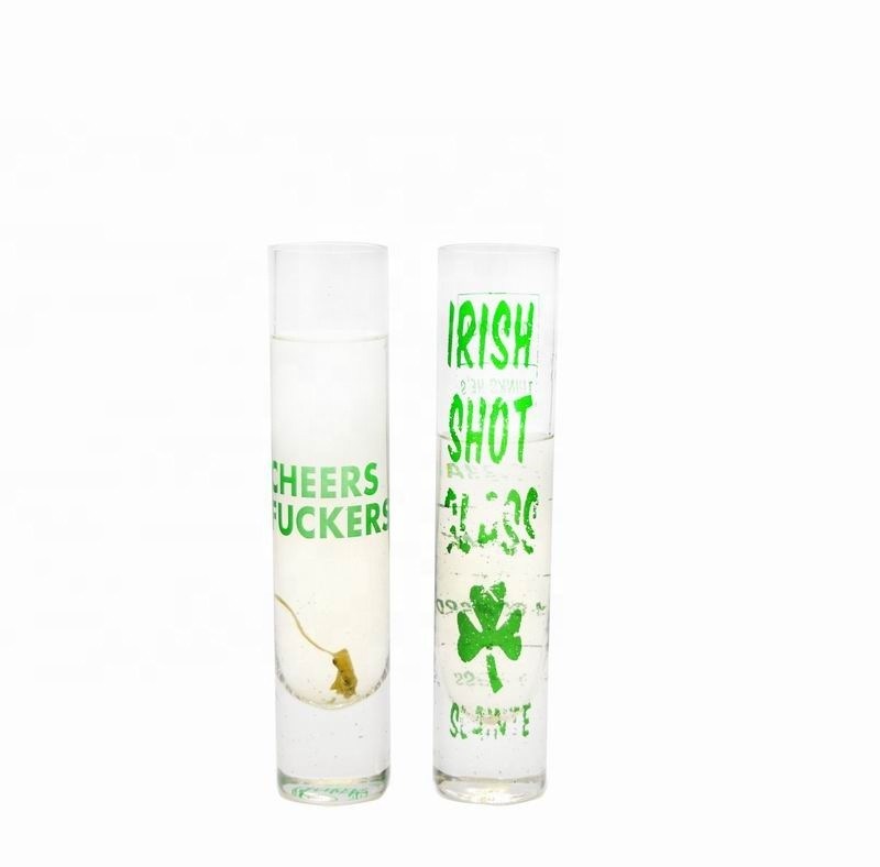 kwaliteit Lange glinsterende kristalcocktailbrillen met kleur decal fabriek