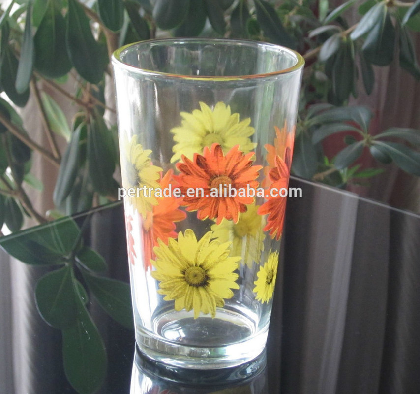 kwaliteit Zilk gedrukte bloeiende Daisy 16 oz Highball glazen fabriek
