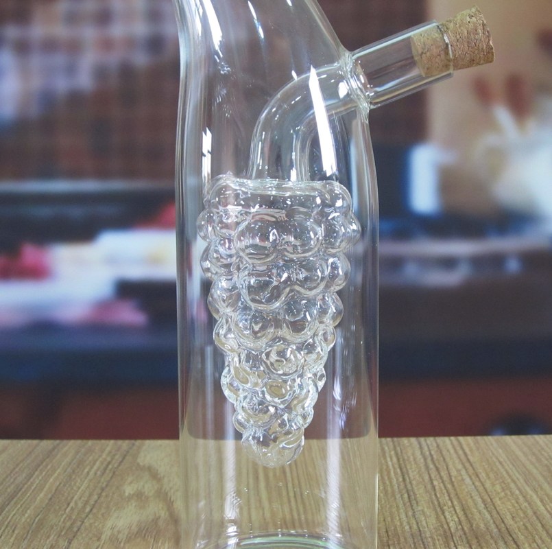 kwaliteit Dubbele laag druivenvormig glazen blik met deksel voor olie fabriek