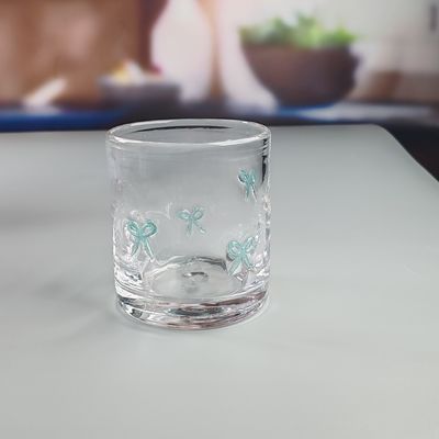 kwaliteit 14oz Valentijnsdag Decoratieve DOF Glas Bowknot Water Tumbler Glassen Mexico Icon Rock Glasbeker voor trouwfeest cadeau fabriek