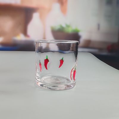 kwaliteit 14oz Chili Decorative DOF Glas Hartvorm Water Tumbler Glassen Mexico Rock Glasbeker voor bruiloft feest cadeau fabriek