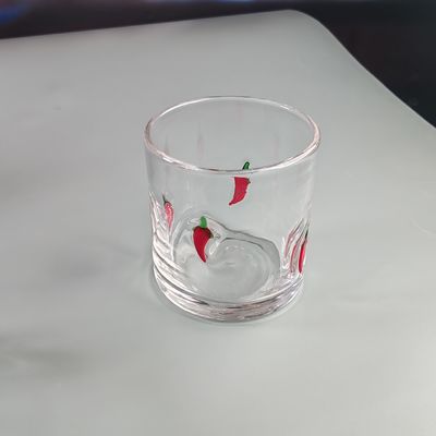 kwaliteit 14oz Chili Decorative DOF Glas Hartvorm Water Tumbler Glassen Mexico Rock Glasbeker voor bruiloft feest cadeau fabriek