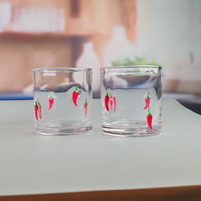 kwaliteit 14oz Chili Decorative DOF Glas Hartvorm Water Tumbler Glassen Mexico Rock Glasbeker voor bruiloft feest cadeau fabriek