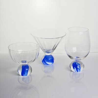 kwaliteit Elegant blauw wolk kristal wijn glas set ideaal voor restaurants hotels bars en horeca diensten Biedt superieure helderheid en stijl fabriek