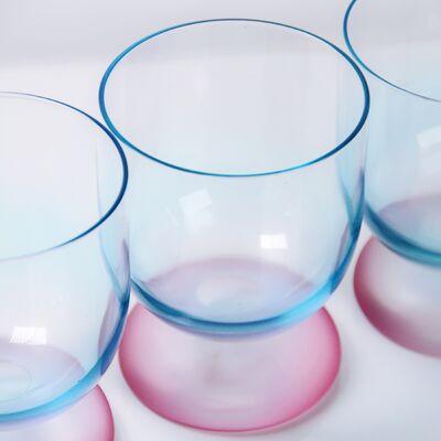 kwaliteit Handblown Crystal Wine Glass Goblet with Two-color Gradient and Frosted Base for 300ml Wine Cocktail & Home Decor fabriek