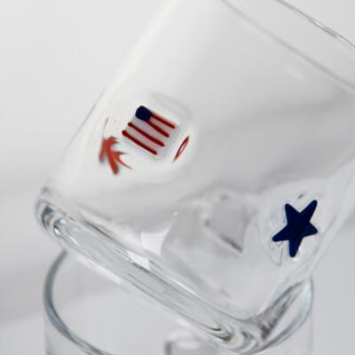 kwaliteit Handgeblazen patriottisch ontwerp icoonglas met een capaciteit van 400 ml - Duidelijke tumbler voor whisky en cocktails fabriek