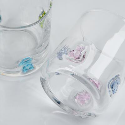 kwaliteit Handgeblazen Gummy Bear Icon Glas, 400 ml heldere tumbler met schattige kleurrijke beer, leuk Whiskey Juice Glas voor kinderen volwassenen, schattig Barware cadeau fabriek