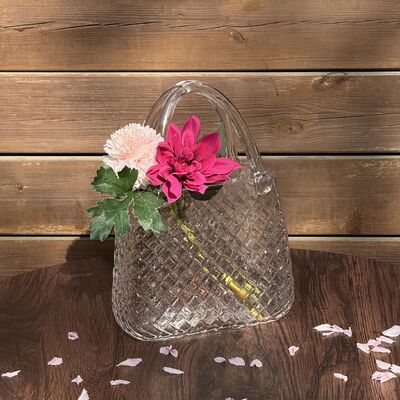 kwaliteit Handgeblazen Handtas Vaas met Diamantpatroon - Veelzijdig Decoratief Middelpunt voor Huis & Bruiloft Decoratie fabriek