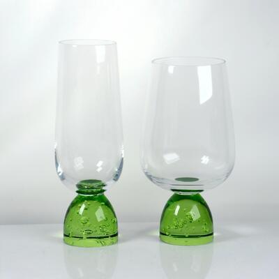 kwaliteit Handgemaakte kristallen glasbeker met een bubbelbasis en loodvrij glas voor elegant eten fabriek