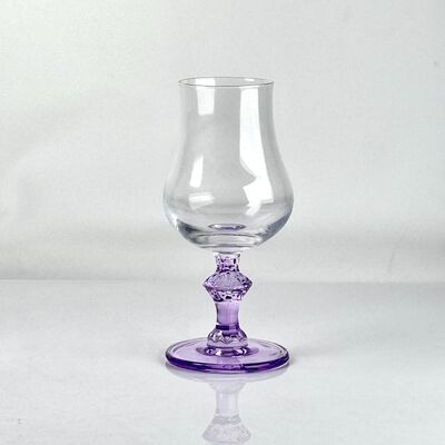 kwaliteit 4‑Pack Vintage Purple Stem Wine Glasses, Assorted Shapes Clear Cup with Decorative Purple Stem, Handblown Glass Goblets for Wedding Party Home Tabletop Decoration fabriek