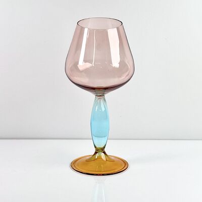 Kwaliteit Hand-Blown Gradient Color Borosilicate Wine Glasses, Multi-Color Artistic Stem Goblets for Wine, Cocktail, Home Bar & Party Decor fabriek