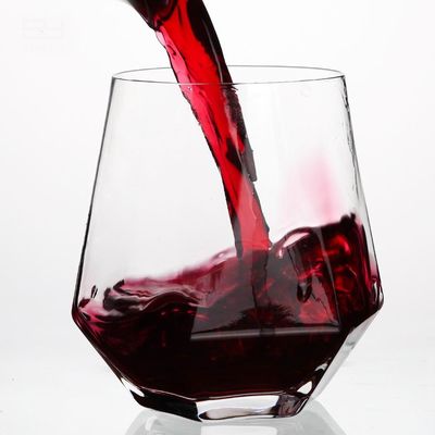 kwaliteit Diamant Geometrische Goud Rimpel Kristal Glas Tumblers, Glas Drinkbeker fabriek