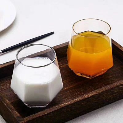 kwaliteit Diamant Geometrische Goud Rimpel Kristal Glas Tumblers, Glas Drinkbeker fabriek