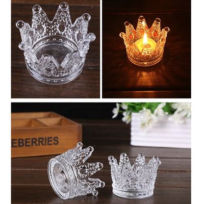 kwaliteit Romantic Crown Tea Light Mini Votive Kaarshouders, Glascilinder Kaarshouders Voor Feest fabriek