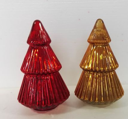 kwaliteit Handgeblazen LED Kerstglas Kaarshouders Kerstboom Patroon fabriek