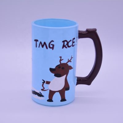 kwaliteit Kleurrijk versierde steins, handgeschilderde glazen bierbeker fabriek