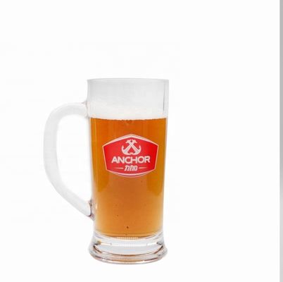 kwaliteit Promotie Branded 21 Oz Bierglas Stein Met Kleur Dekal fabriek