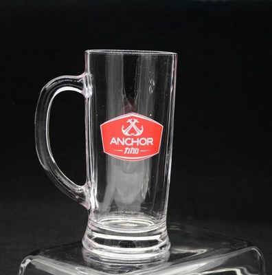 kwaliteit Promotie Branded 21 Oz Bierglas Stein Met Kleur Dekal fabriek