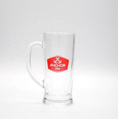 kwaliteit Promotie Branded 21 Oz Bierglas Stein Met Kleur Dekal fabriek