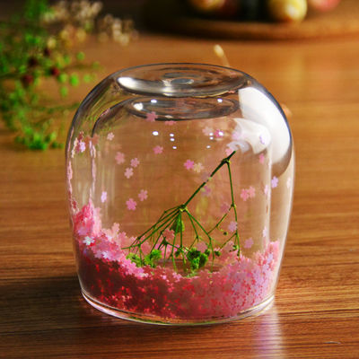 kwaliteit Op maat gemaakte dubbele wand glas koffiebeker decoratieve glitter tumbler drinkglas fabriek