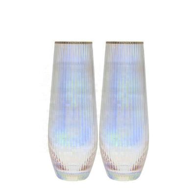 kwaliteit Ionen beklede regenboel 16 oz Stemless wijn glas, antieke kristal wijn glazen fabriek