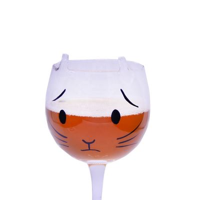 kwaliteit 400 ml kristalballon in de vorm van een kat 14 oz wijnglas fabriek