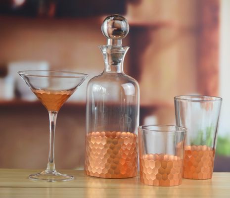 kwaliteit 450 ml goud gesneden honingraat zonder stengel kristalwijnglas fabriek