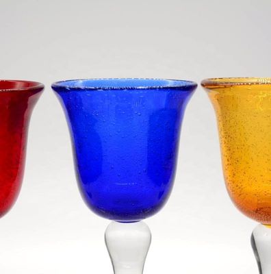 kwaliteit Mexicaanse de Bellendrinkbeker Crystal Wine Glass van de Handblown Stevige Kleur fabriek