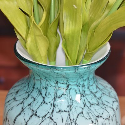 kwaliteit Oosterse kleur marmer glazen vaas, hoge middelste vaas voor hotle fabriek