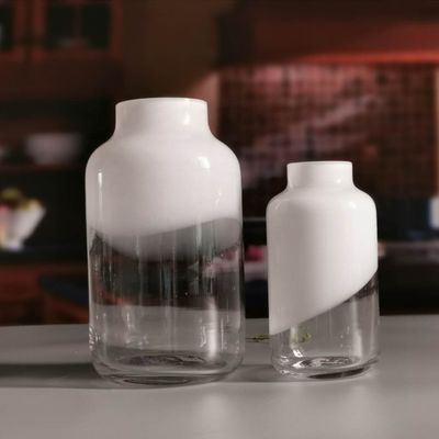 kwaliteit Handgemaakte vaste witte bovenkant halve keramische glazen pot vaas fabriek