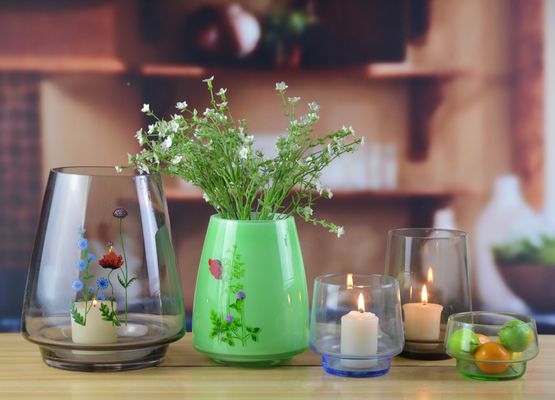 kwaliteit Met de hand geblazen vintage hoge kristallen vazen voor middelstukken fabriek