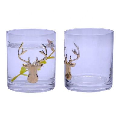 kwaliteit Decoratief rond gepersonaliseerd whisky glas voor Kerstmis fabriek