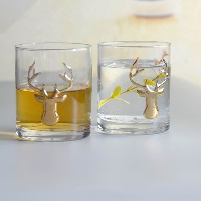 kwaliteit Decoratief rond gepersonaliseerd whisky glas voor Kerstmis fabriek