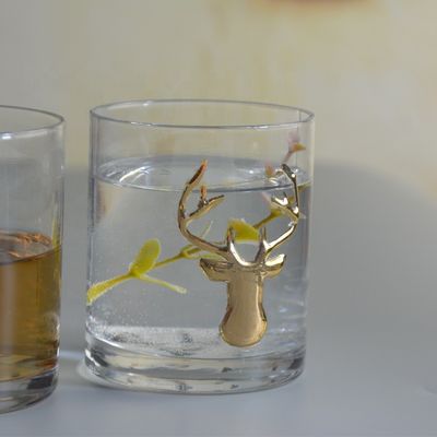kwaliteit Decoratief rond gepersonaliseerd whisky glas voor Kerstmis fabriek