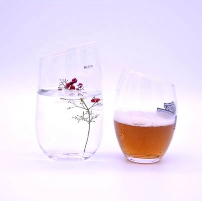 kwaliteit Hoekige top 10oz handgemaakte whiskey glas met kleur logo print fabriek